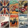 Metallplåtskyltar Racerbilsplakett Metallaffisch F1 Racerbana Nostalgisk Vintage Metallväggkonst Dekor för Garage Racingklubb Hem