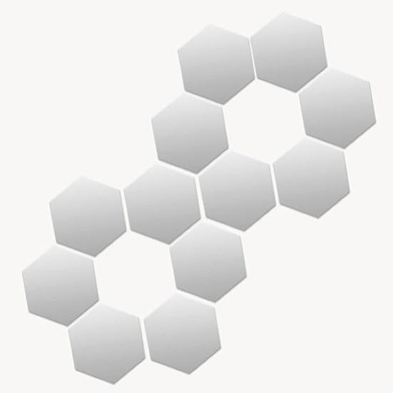 12 bucăți/set autocolante hexagonale pentru oglindă acrilice