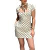 Women's clothing, new spring models in Europe and the United States, French polka dot neck strap slim skirt dress