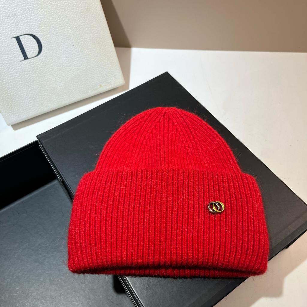 Xiaoxiangfeng Double-circle Knitted Hat Winter Russian Outdoor Warm Rabbit Fur Ear Protection Hat French Premium Wool Hat