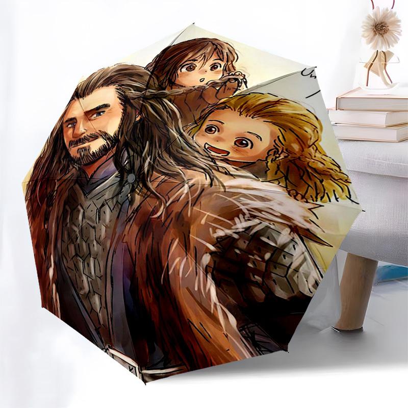 1pc Outdoor Umbrella with Thorin Oakenshield Design - Automatic Opening/Closing, Portable Tri-Fold Design, 8-Rib Iron Frame - Perfect Gift for Fa