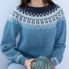 Damen Rundhals Colorblocking Locker geschnittener Mode-Pullover Strickoberteil Luxuriöses Relaxed-Fit Schlankmachendes und Vielseitiges Oberteil
