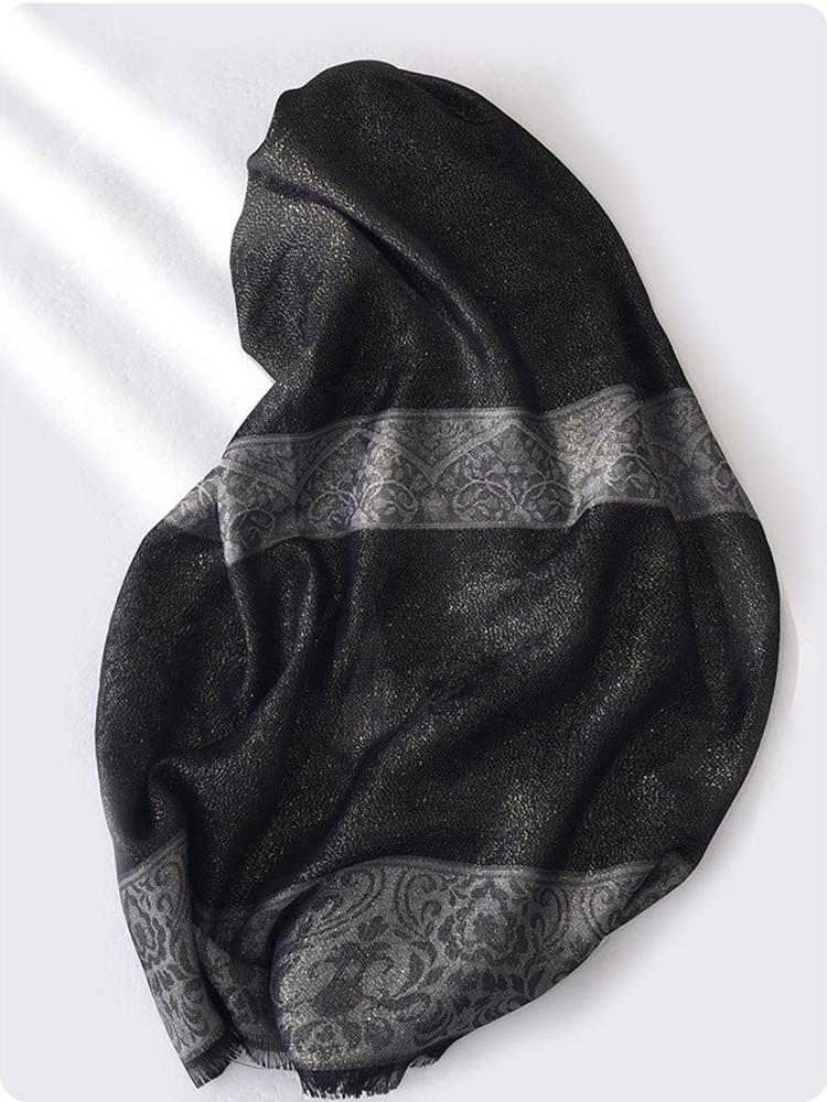 Cotton Perspective Hijab Femme Musulman Women Sparkly Glitter Beach Wrap Silk Scarf Shawl Bandana Muffler Scarves Bufandas Mujer