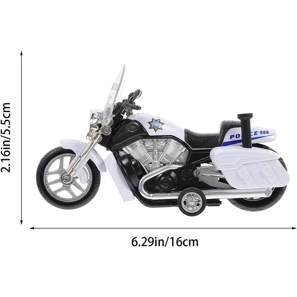 1/12 Police Motorcycle Toy Car Model Child Pull Back Motorbike Toy