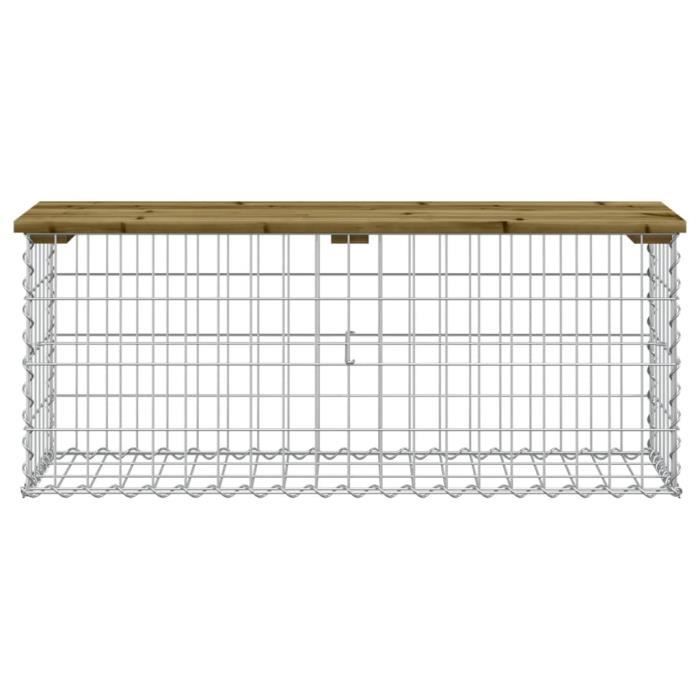 VidaXL Design Gabion Garden Bench 103x31.5x42cm Impregnated Pine Wood 834352
