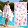Soft Pastel Marine Style Light Pink Watercolor Shell Starfish Conch Repeat Print Quick Dry Vacation Beach Towel