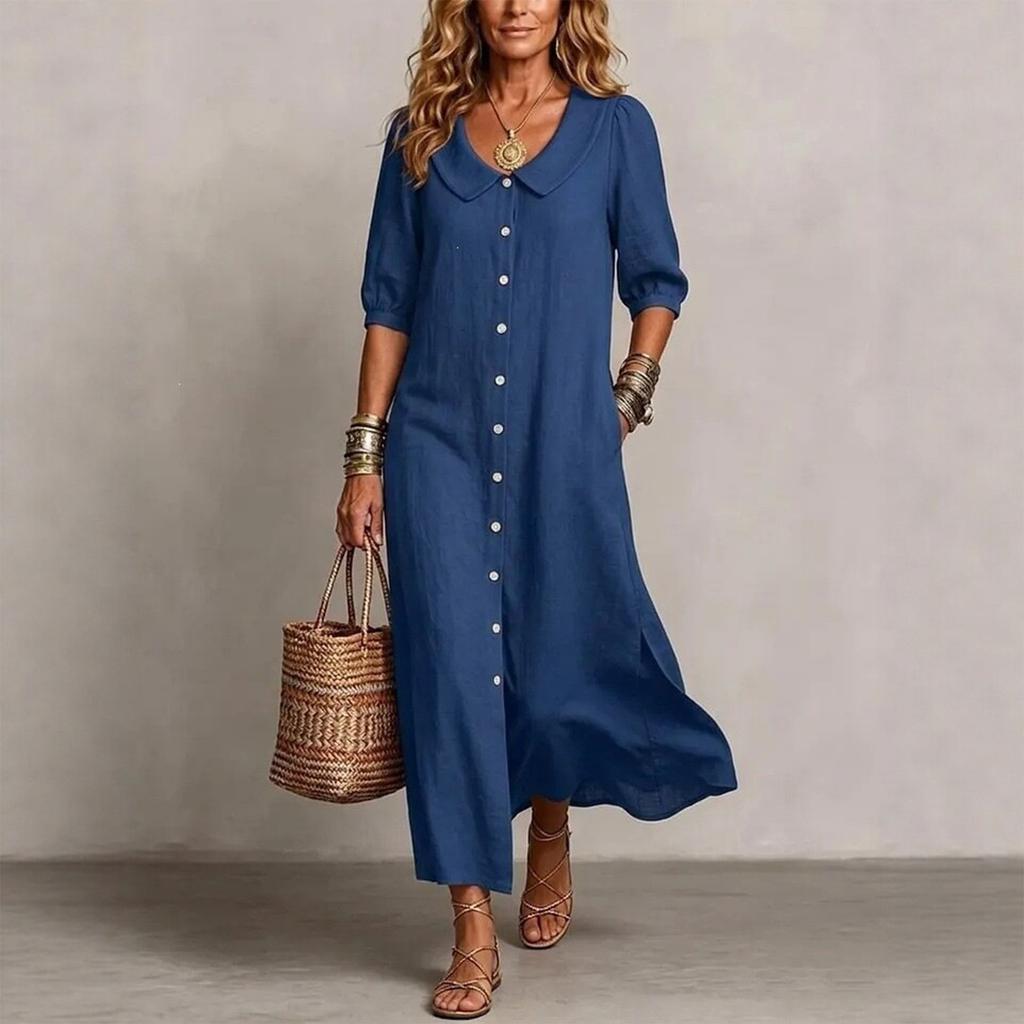 Women’s Loose Fit Button Down Babydoll Collar Dress Maxi Dresses for Women Spring Dresses for Women Casual Dresses for Women Sundresses for Women