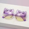 Cute Funny Cat Ear Bow Kids Sunglasses Pearl Rhinestone UV Protection Toddler Girl Gradient Lens Shades Birthday Gift KJ245