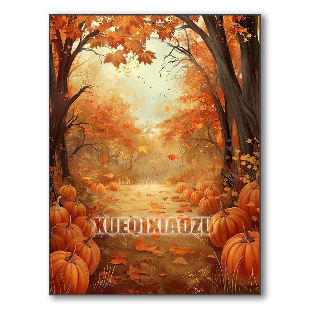 Set Pictură Diamant 5D Dovleac Peisaj de Toamnă Broderie Diamant Mozaic Artă Diamant Complet Imagine DIY Decor de Halloween Cadou