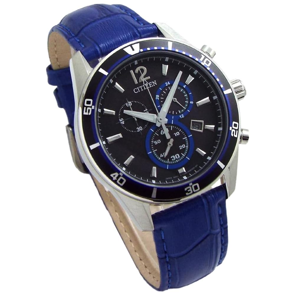Citizen Eco-Drive Chronograph Solar Watch Blue with Leather Strap and Extra Strap Generic Watch