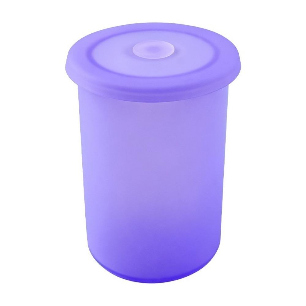 Microwave-heated Kitchen Storage Boxes Round Food Storage Container Transparent Sealed Box  Kitchen 600 ML фиолетовый