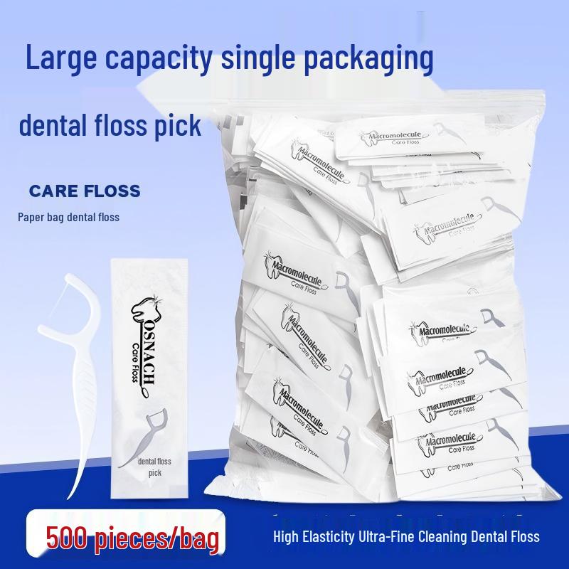 Double-Ended Ultra-Fine Floss Toothpicks Family Pack - Individually Wrapped, Disposable for Home Use