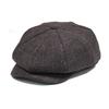 Male Plus Size Ivy Hat Big Head Man Felt Newsboy Cap Dad Leisure Beret Caps Winter Wool Flat Octagon Caps 55-59cm 60-62cm