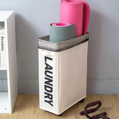 Large Capacity Laundry Basket with Wheels Yoga Mat Storage Basket Foldable Multifunctional Waterproof Dirty Clothes Storage Bag