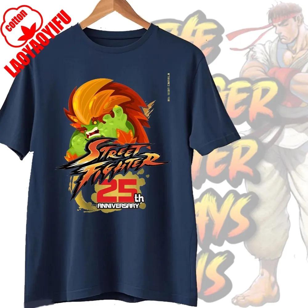 Street Fighter Chun-Li Ryu Bedruckte Y2K Neue Paar Baumwoll-T-Shirts Männer Frauen Streetwear Lässig Harajuku Retro Unisex T-Shirt Top