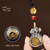 Rotatable Money Bag Zodiac Keychain Pendant for Prosperity