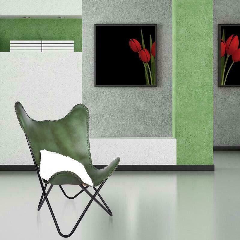 Handmade Vintage Buffalo Leather Butterfly Chair Lounge Relax Chair Home Décor