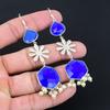 Halloween Deal Blue Sapphire Gemstone Sterling Silver Wife Drop Trendy Earrings