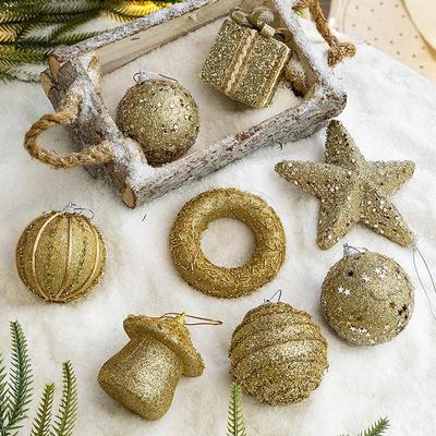 קישוטי כדור קצף חג המולד בצבע שמפניה - קישוטי עץ מעוצבים באיכות גבוהה