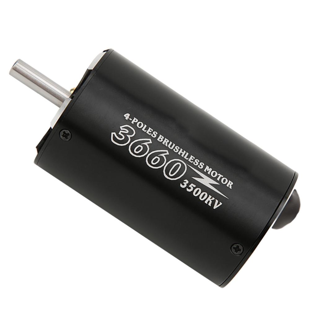 RC Motor, RC Boat Brushless Motor 4 Pole Brushless Motor Black for 5.0 mm 3660 3500 KV RC Boat Part