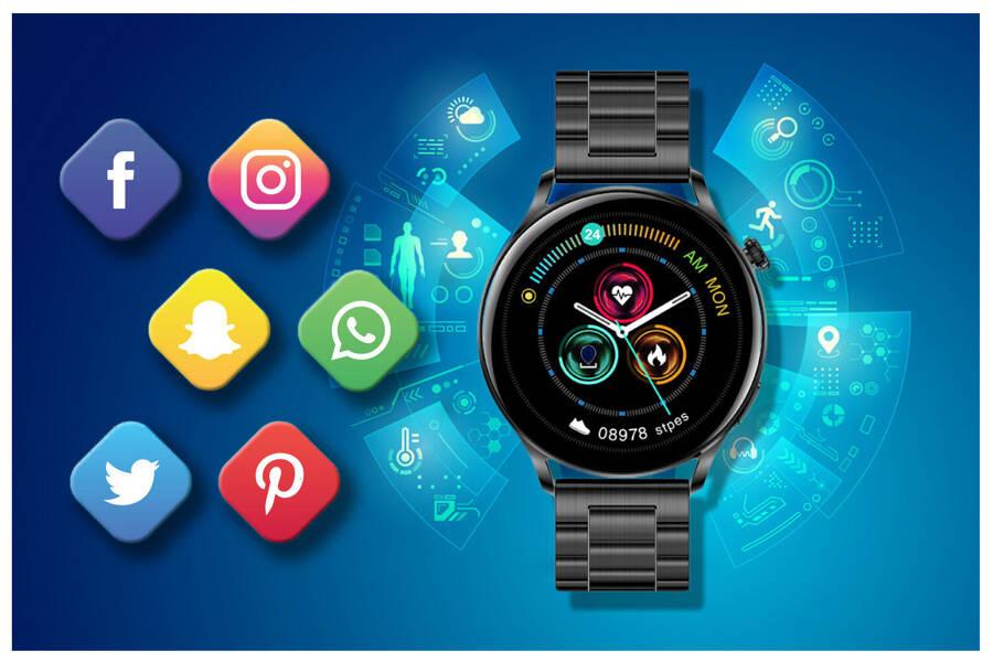 Smartwatch Rubicon Rnce81 - Wykonywanie Połączeń, Pulsoksymetr (Sr045C)