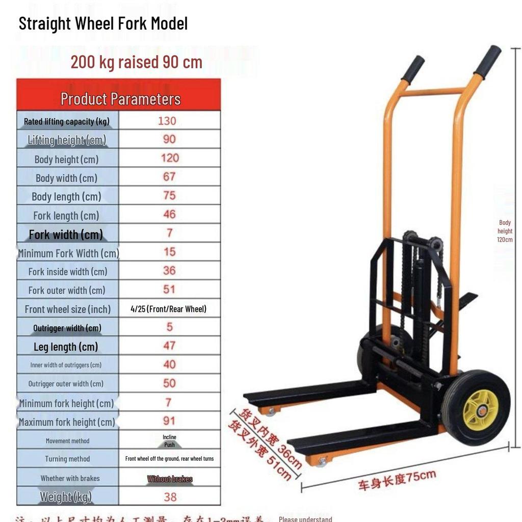 Compact Manual Hydraulic Forklift for Home Use