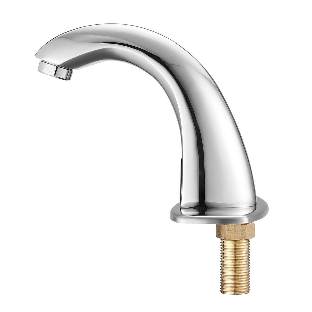 Touchless Bathroom Sink Faucet, Automatic Motion Sensor Restroom Toilet Faucet with Hole Cover Plate, Battery Operated,Adjustable Temp for 9.5 mm Pipe