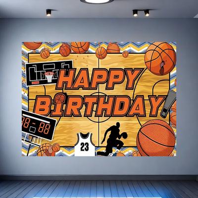 1pc Basketball Birthday Background Banner Suitable for Birthday Party Decoration Wall Decoration Home Decoration