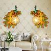 Retro dvoubarevná nástěnná lampa Peacock Creative Gold White Lampy LED Crystal Metal Light Dekorace