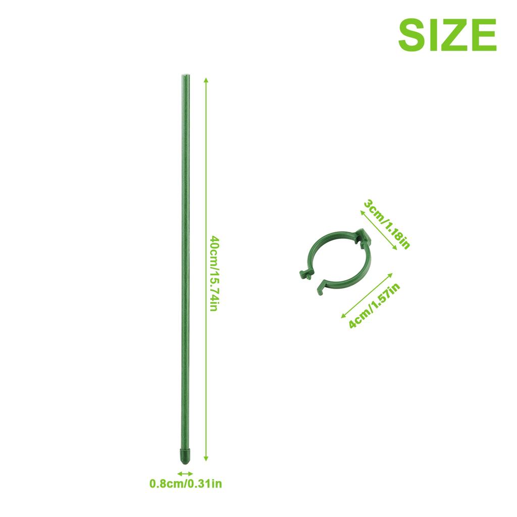 Plant Stakes 40cm/15.7in Collapse Prevention Garden Plant Stem Support Stakes for Orchids Tomatoes