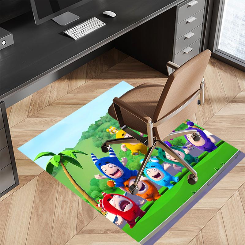 1pz Tappeto Area con Stampa Oddbods - Morbido, Lavabile, Antiscivolo, Tappeto Decorativo da Interno per Sedie da Ufficio, Soggiorno, Ufficio in Casa