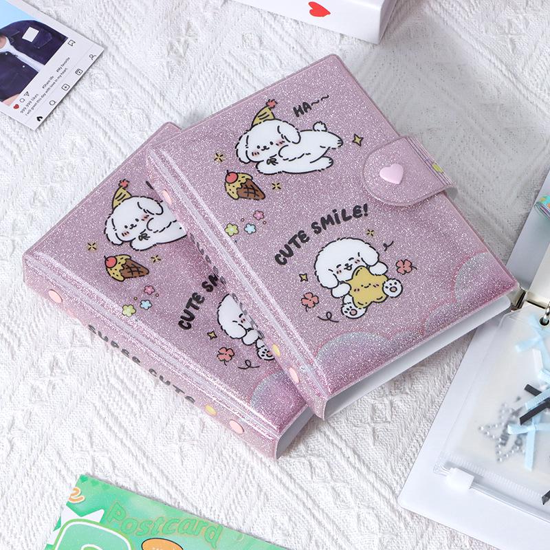Cartoon Heart A7 Diary: Student Hardcover Notebook with Detachable Pocket, Loose-Leaf Design