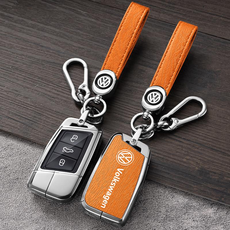 For VW Volkswagen Jetta MK5 Golf Alloy Leather Car Smart Remote Key Case Fob Cover Protector Shell For Volkswagen VW Magotan Pas