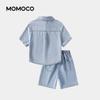 MOMOCO Boys' 2026 Summer Fashion Denim Two-Piece Set