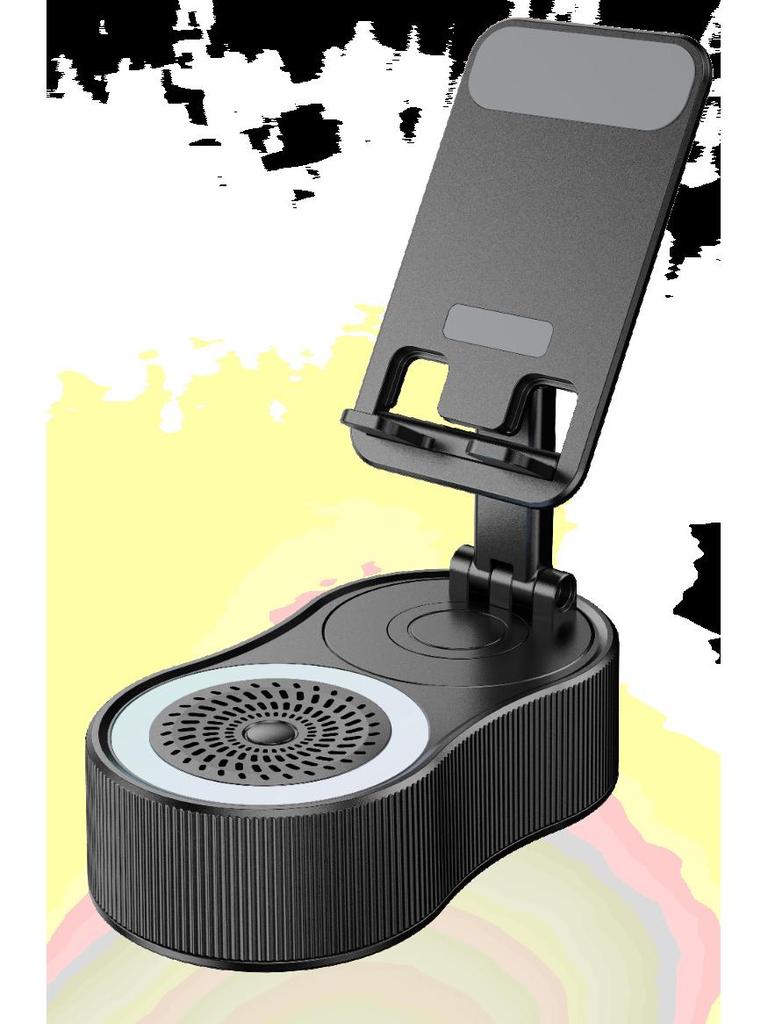 360° Rotating Phone Holder with Power Bank, Bluetooth Speaker & Portable Atmosphere Light