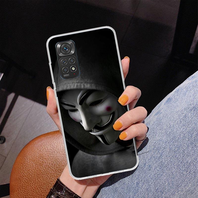 Anonymous V for Vendetta Mask Phnoe Case for Phnoe Case for Xiaomi Redmi Note 15 14 14S 13 Pro Plus 12 12S 11S 11E 10S 10 11T 5G