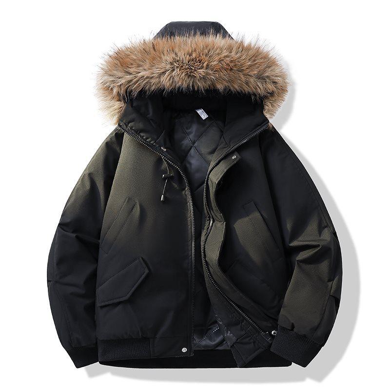 Herr Vinter Varm Parka Kappa Tjock Huva Bomullsvadderad Jacka Höst Vinter Utomhus Päskrage Jacka Herrkläder