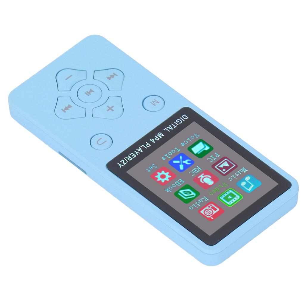 Odtwarzacz MP3 MP4 Bluetooth 5.0 Super Cienki 1,8-calowy Kolorowy Ekran 128 GB Rozszerzalna Pamięć Przenośny Odtwarzacz Wideo Muzyki Niebieski