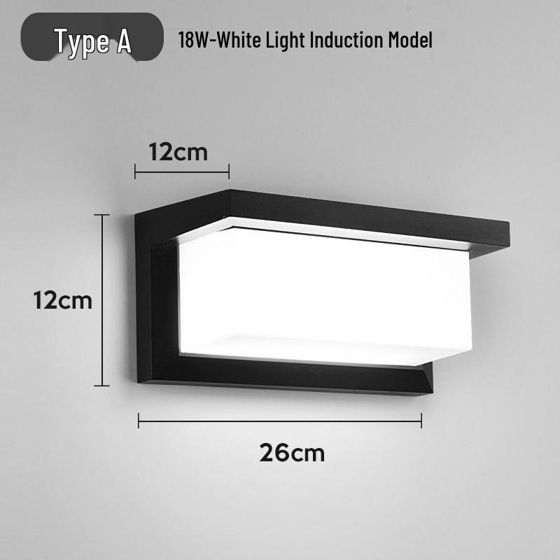 Waterproof Outdoor LED Wall Light for Courtyard, Balcony, Staircase, and Corridor - Super Bright with Induction Technology