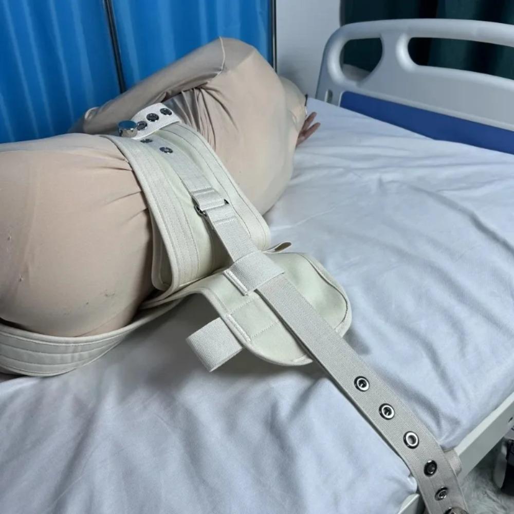 Waist Crotch Restraint Set Medical Diaper Fastener Safety Bed Belt for Bedridden Dementia Patient Belly Fixed Nursing Care