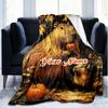 1PC Custom Name Autumnal Capybara Pumpkins outdooor Flannel blankets Patterns Throw Blanket All-Season Soft Gift for Couch, Bed, Camping gifts