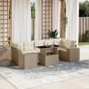VidaXL Garden Lounge Set with Cushions 8 Pcs Beige Braided Resin 3269038