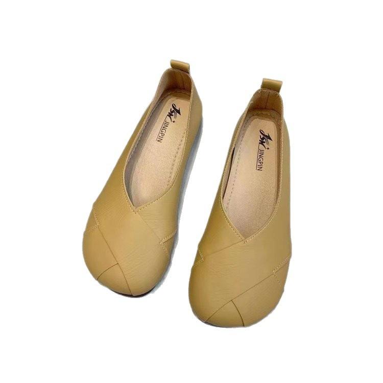 Flat-soled Soft-soled Doudou Shoes Autumn New Shallow Mouth Small Single Shoes Pregnant Women Shoes Single Shoes