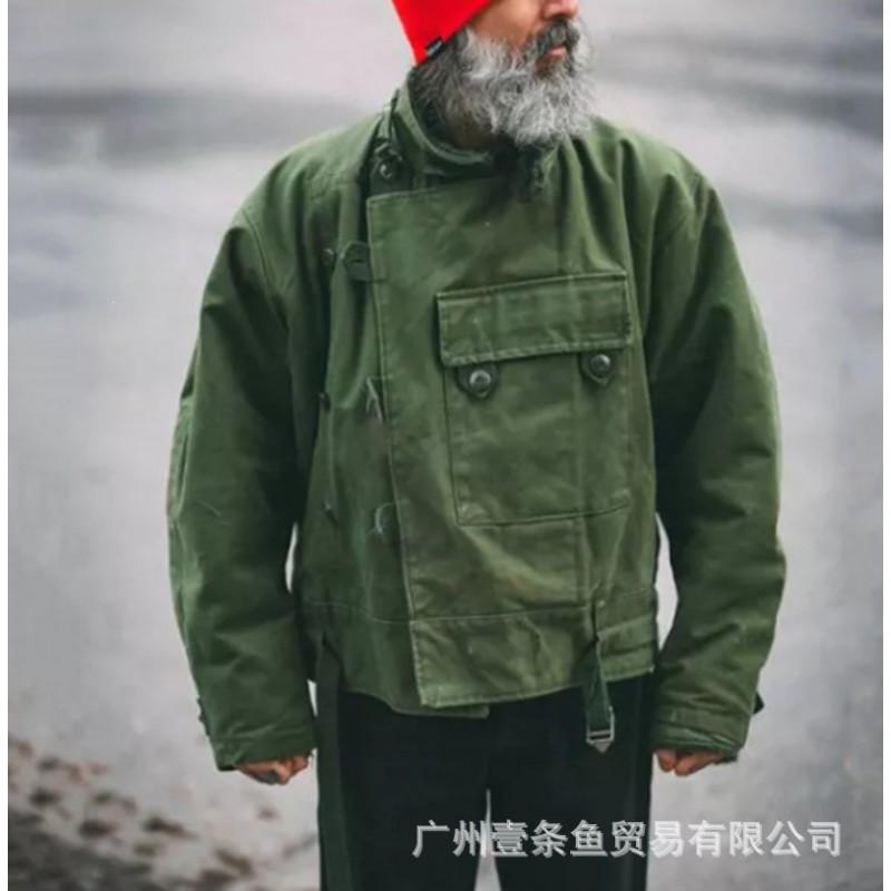 Mens Olive Green Vintage Military Style