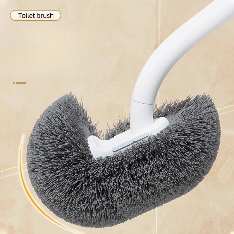 Wall-Mounted Long Handle Toilet Brush with Soft Bristles for Corner Cleaning