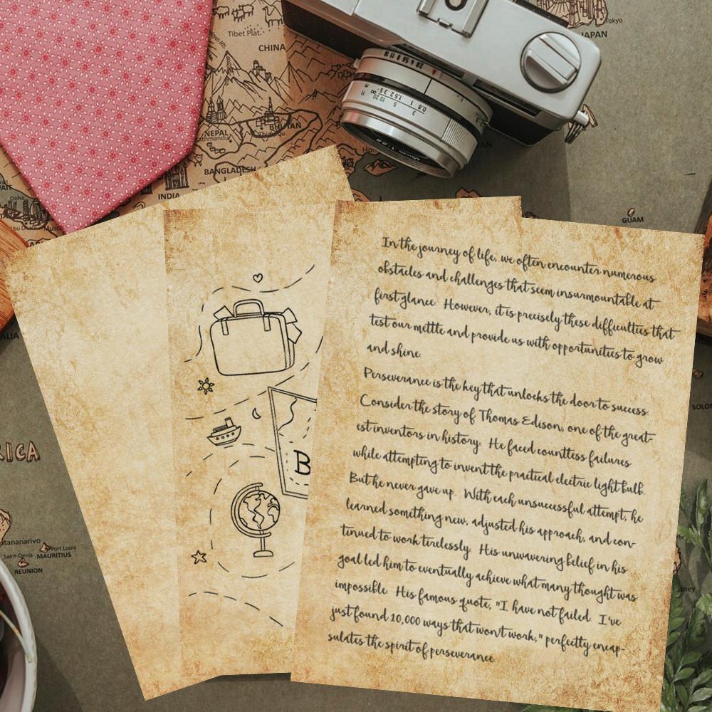 Vintage Material Paper Printing Paper 60 Sheets Double Sided A4 Stationery For Diy Journaling And Letter Writing