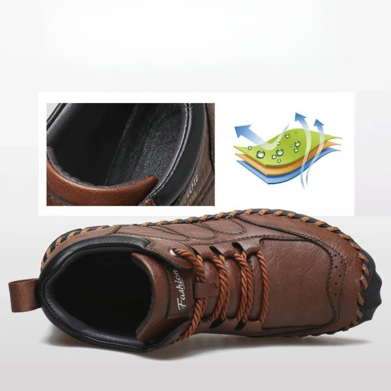 מגפי עור לגברים רוכסן נעליים יומיומיות גבוהות 39-48