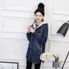 Women's Plus Size Hooded Denim Cotton Coat with Fleece Lining - Korean Style, Mid-Length, for Autumn and Winter.