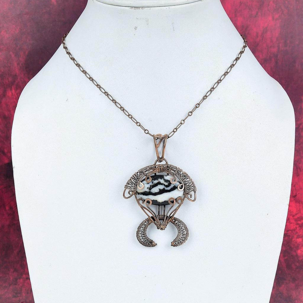 White buffalo turquoise pendant copper wire wrapped pendant antique copper jewelry tortoise gemstone pendant gifts for wife handmade pendant