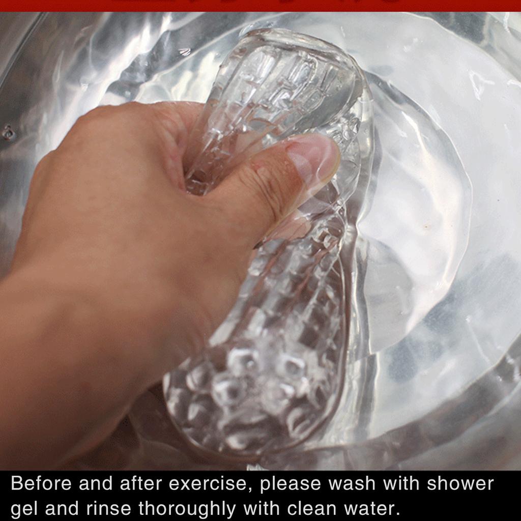 Male Masturbator Transparent Jelly Artificial Vaginas for Men Penis Exerciser Cock Enlarger Suck Sex Toys Erotic